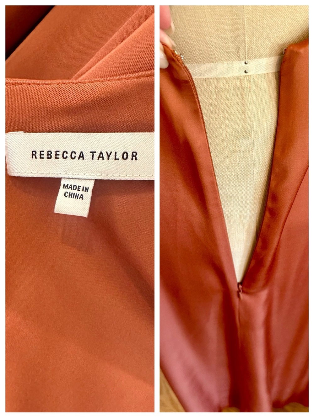 Rebecca Taylor Silky Charmeuse Open Back Dress in Auburn, Small (runs large) - Picture 9 of 10